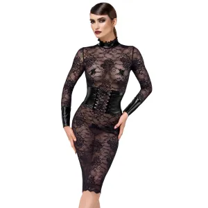 F375 halblanges Kleid Noirelle aus Spitze von Noir Handmade | Fesselliebe.de