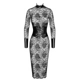 F375 halblanges Kleid Noirelle aus Spitze von Noir Handmade | Fesselliebe.de
