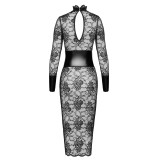 F375 halblanges Kleid Noirelle aus Spitze von Noir Handmade | Fesselliebe.de