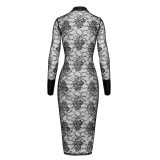 F376 halblanges Kleid Noirelle aus Spitze von Noir Handmade | Fesselliebe.de