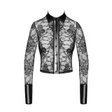 F377 Noirelle Lace Button-up Shirt von Noir Handmade | Fesselliebe.de