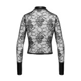 F377 Noirelle Lace Button-up Shirt von Noir Handmade | Fesselliebe.de