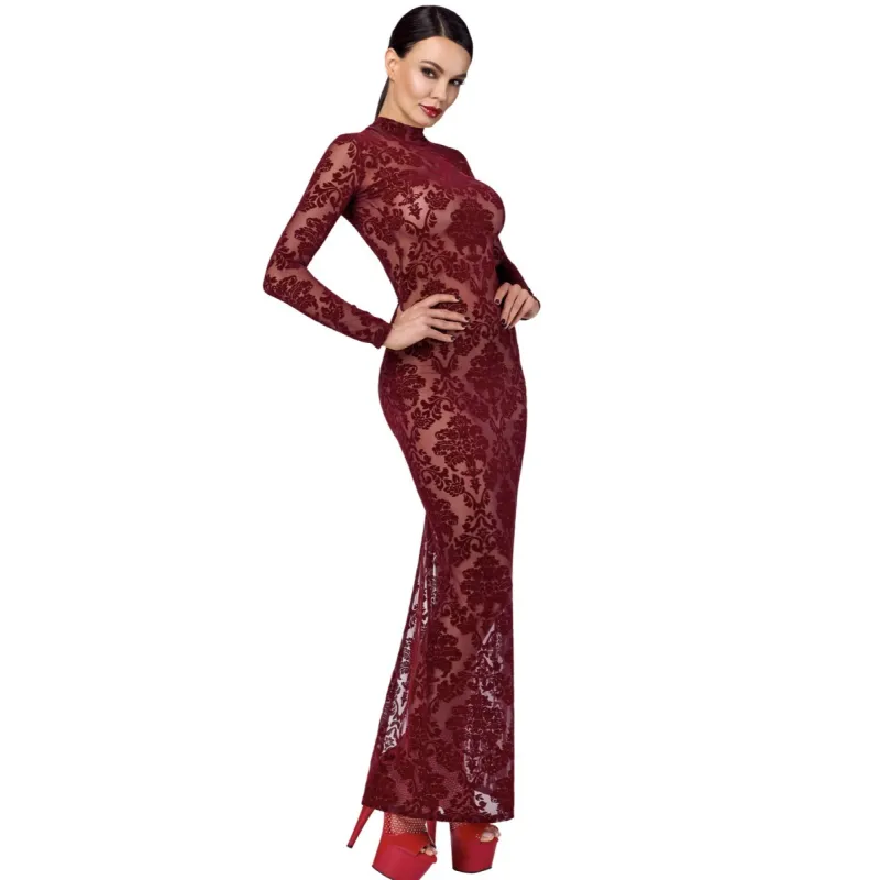 F383 Langes Flockkleid Kink Royal von Noir Handmade | Fesselliebe.de