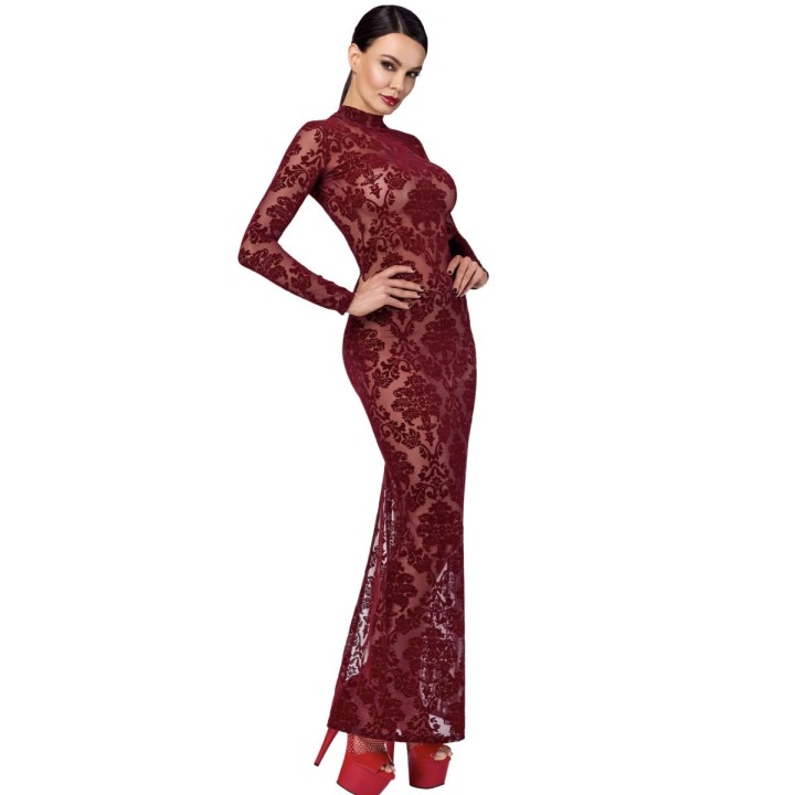 F383 Langes Flockkleid Kink Royal von Noir Handmade | Fesselliebe.de