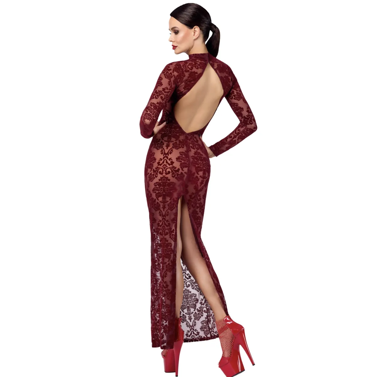 F383 Langes Flockkleid Kink Royal von Noir Handmade | Fesselliebe.de