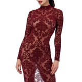 F383 Langes Flockkleid Kink Royal von Noir Handmade | Fesselliebe.de