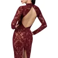 F383 Langes Flockkleid Kink Royal von Noir Handmade