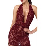 F385 Minikleid Kink Royal mit Wasserfallausschnitt von Noir Handmade | Fesselliebe.de