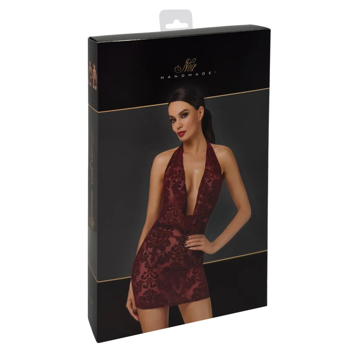 F385 Minikleid Kink Royal mit Wasserfallausschnitt von Noir Handmade | Fesselliebe.de