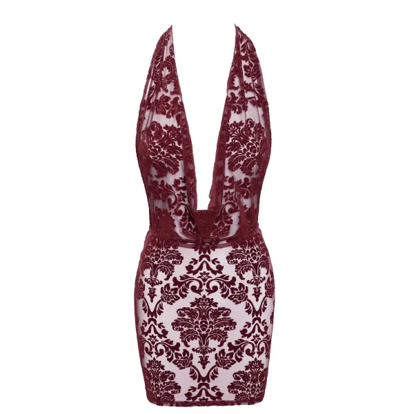 F385 Minikleid Kink Royal mit Wasserfallausschnitt von Noir Handmade | Fesselliebe.de