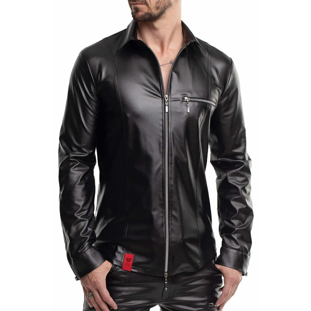 Langarm Herren Shirt RMPasquale001 schwarz von Regnes Fetish PLanet | Fesselliebe.de