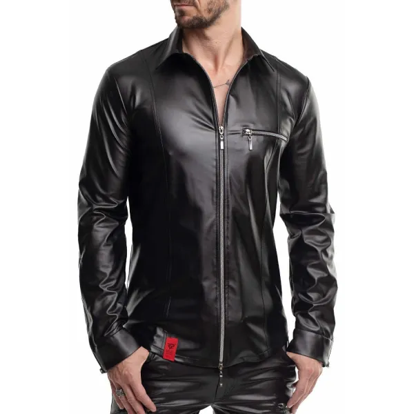 Langarm Herren Shirt RMPasquale001 schwarz von Regnes Fetish PLanet | Fesselliebe.de