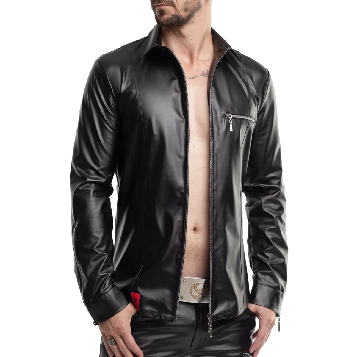 Langarm Herren Shirt RMPasquale001 schwarz von Regnes Fetish PLanet | Fesselliebe.de