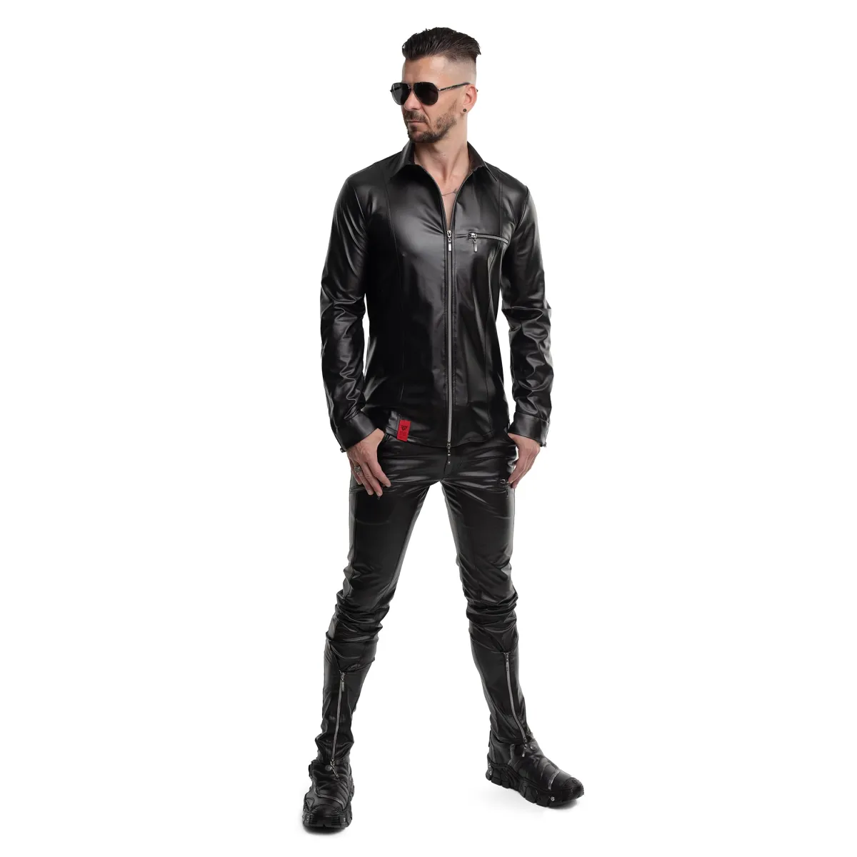 Langarm Herren Shirt RMPasquale001 schwarz von Regnes Fetish PLanet | Fesselliebe.de