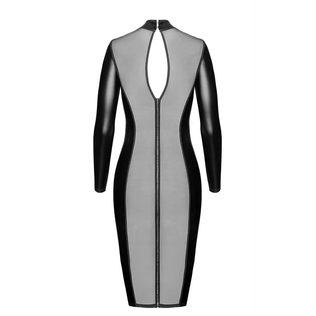 F371 Luxuria Crystal Sheer Midikleid von Noir Handmade | Fesselliebe.de