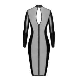 F371 Luxuria Crystal Sheer Midikleid von Noir Handmade