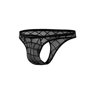 Schwarzer String mit Netz RAV109 von Cut4Men