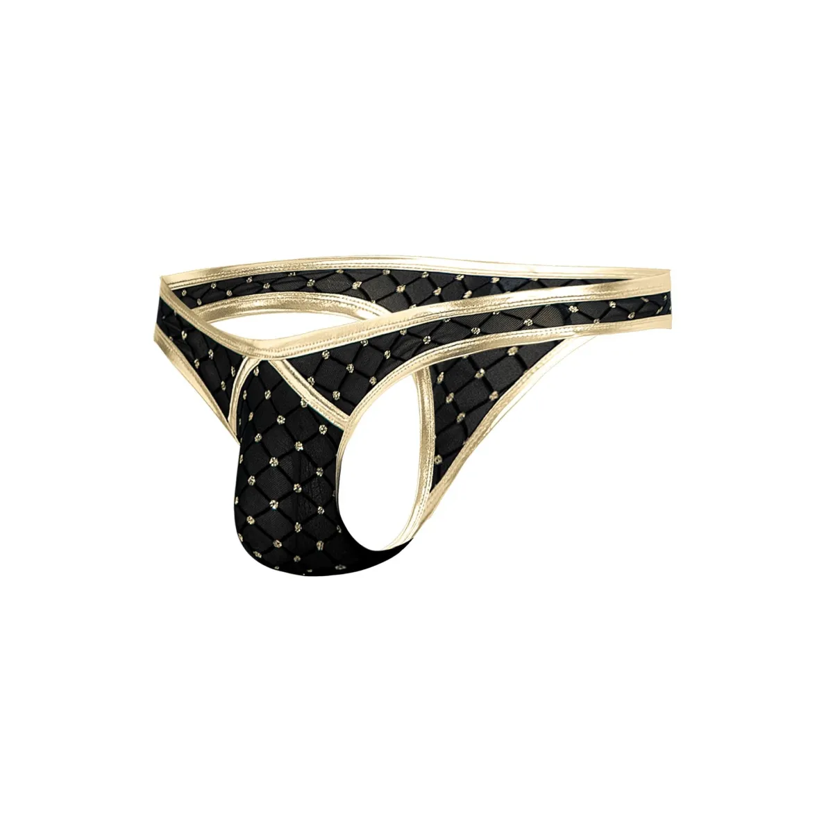 Schwarz/goldner String mit Netz RAV111 von Cut4Men | Fesselliebe.de