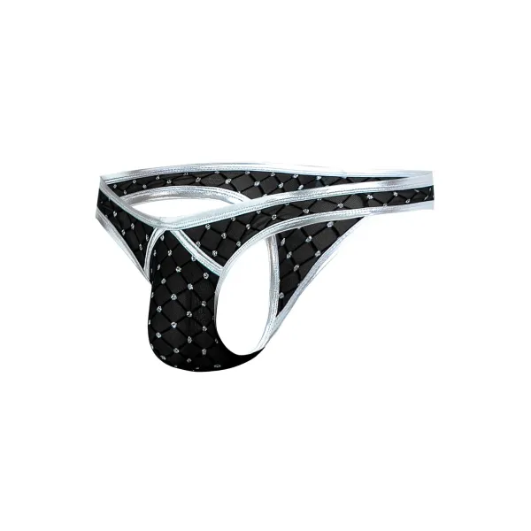 Schwarz/silberner String mit Netz RAV112 von Cut4Men | Fesselliebe.de