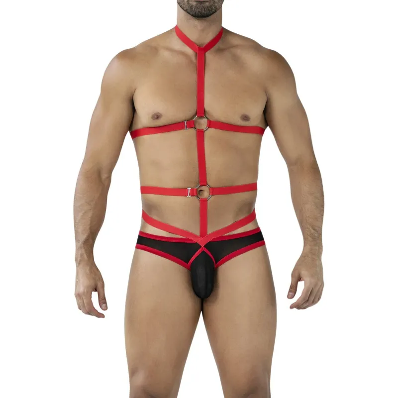 Schwarz/roter Body-Harness RAV114 von Cut4Men | Fesselliebe.de