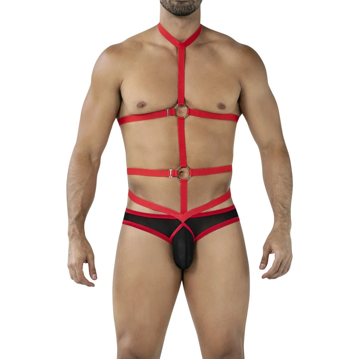 Schwarz/roter Body-Harness RAV114 von Cut4Men | Fesselliebe.de