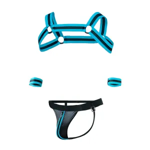 Schwarz/türkises Jockstrap-Set RAV115 von Cut4Men