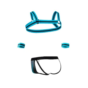 Schwarz/türkises Jockstrap-Set RAV115 von Cut4Men