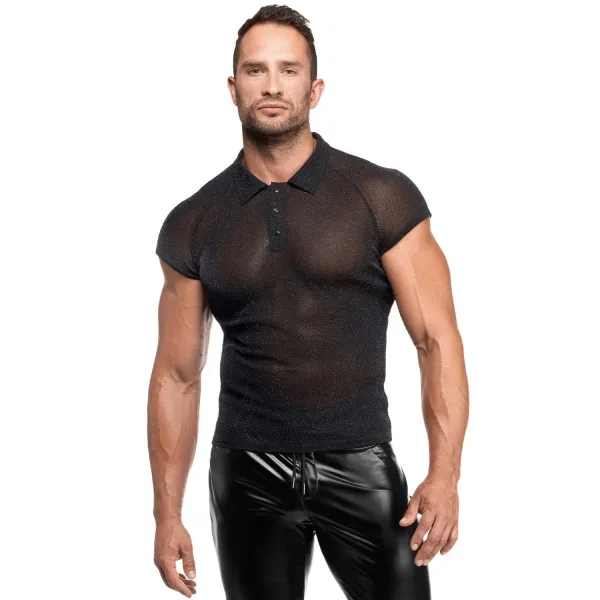 Feinnetz Polo-Shirt H082 von Noir Handmade Kink Royal Collection | Fesselliebe.de