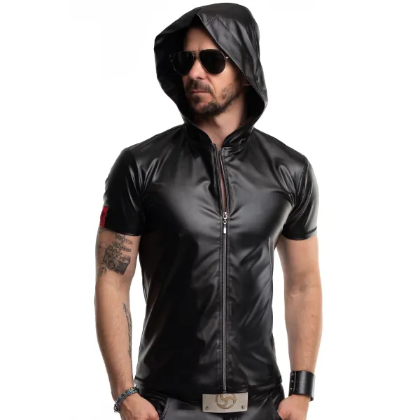 Herren Kapuzen T-Shirt RMEttore001 schwarz von Regnes Fetish Planet | Fesselliebe.de