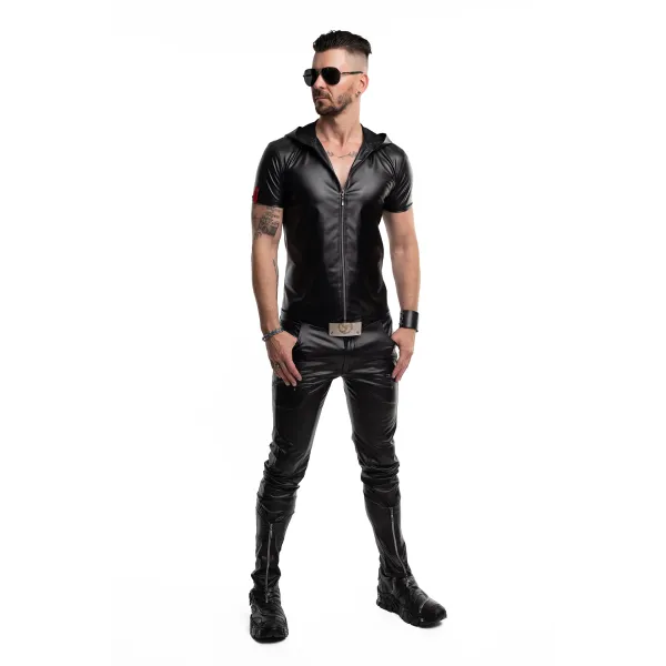 Herren Kapuzen T-Shirt RMEttore001 schwarz von Regnes Fetish Planet | Fesselliebe.de