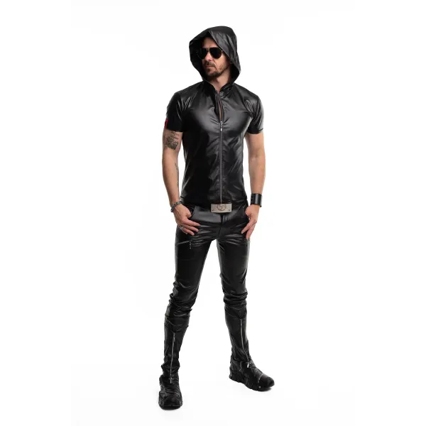 Herren Kapuzen T-Shirt RMEttore001 schwarz von Regnes Fetish Planet | Fesselliebe.de