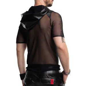 Herren Kaputzen T-Shirt RMIvo001 schwarz von Regnes Festish Planet