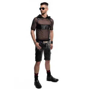 Herren Kaputzen T-Shirt RMIvo001 schwarz von Regnes Festish Planet