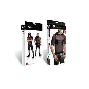 Herren Kaputzen T-Shirt RMIvo001 schwarz von Regnes Festish Planet