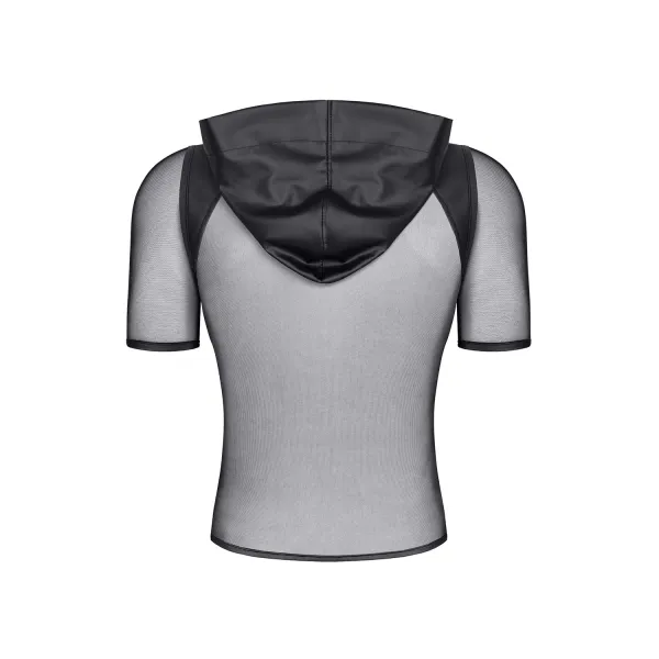 Herren Kaputzen T-Shirt RMIvo001 schwarz von Regnes Festish Planet | Fesselliebe.de