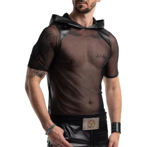 Herren Kaputzen T-Shirt RMTito001 schwarz von Regnes Festish Planet | Fesselliebe.de