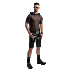 Herren Kaputzen T-Shirt RMTito001 schwarz von Regnes Festish Planet