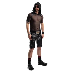 Herren Kaputzen T-Shirt RMTito001 schwarz von Regnes Festish Planet