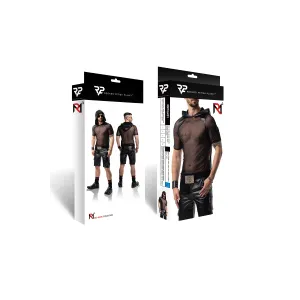 Herren Kaputzen T-Shirt RMTito001 schwarz von Regnes Festish Planet