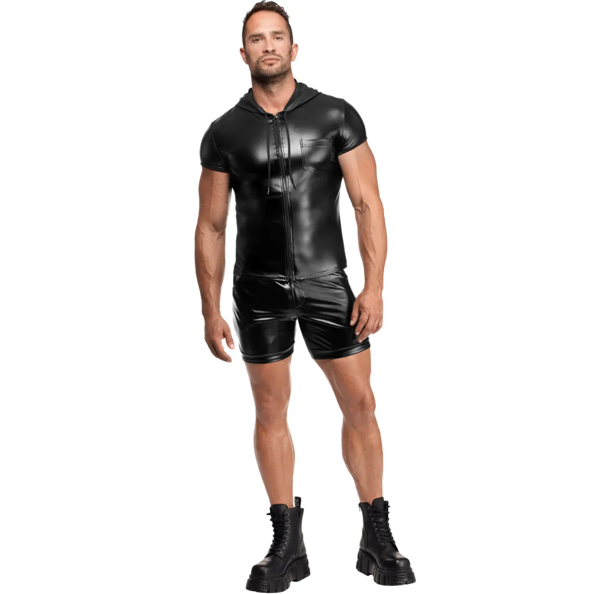 Herren Kapuzen Hemd H085 von Noir Handmade Kink Royal Collection | Fesselliebe.de