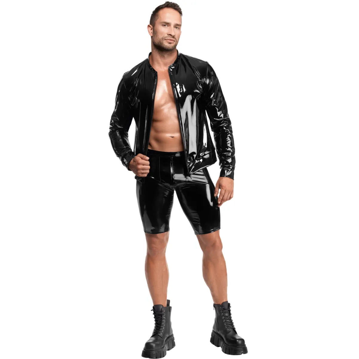Schwarze Lack Shorts Voltage H094 von Noir Handmade Kink Royal Collection | Fesselliebe.de