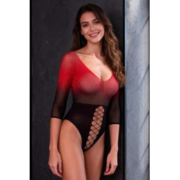 Schwarz/roter Netz Body BS118 von Passion | Fesselliebe.de