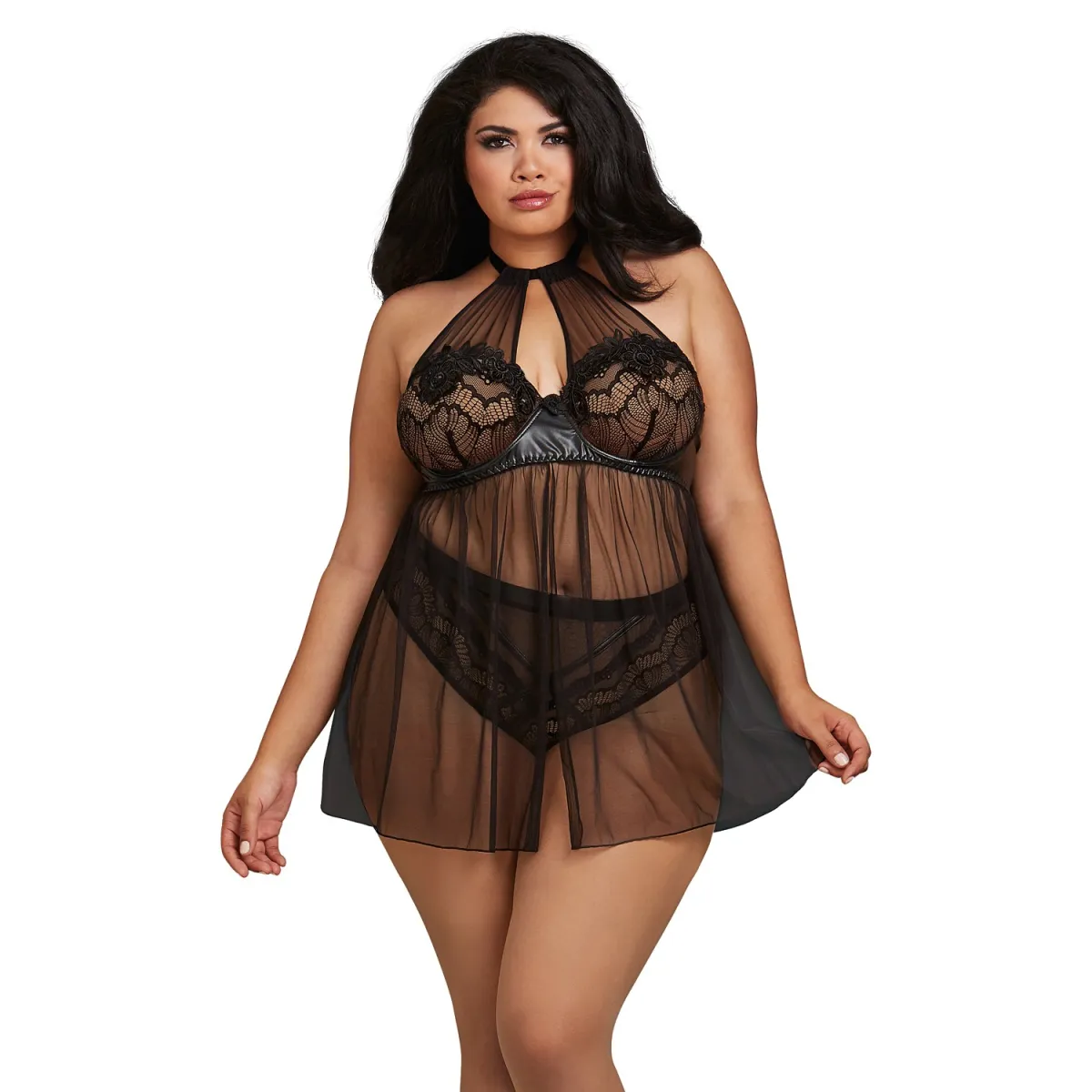Babydoll Dr11796 Schwarz von Dreamgirl | Fesselliebe.de