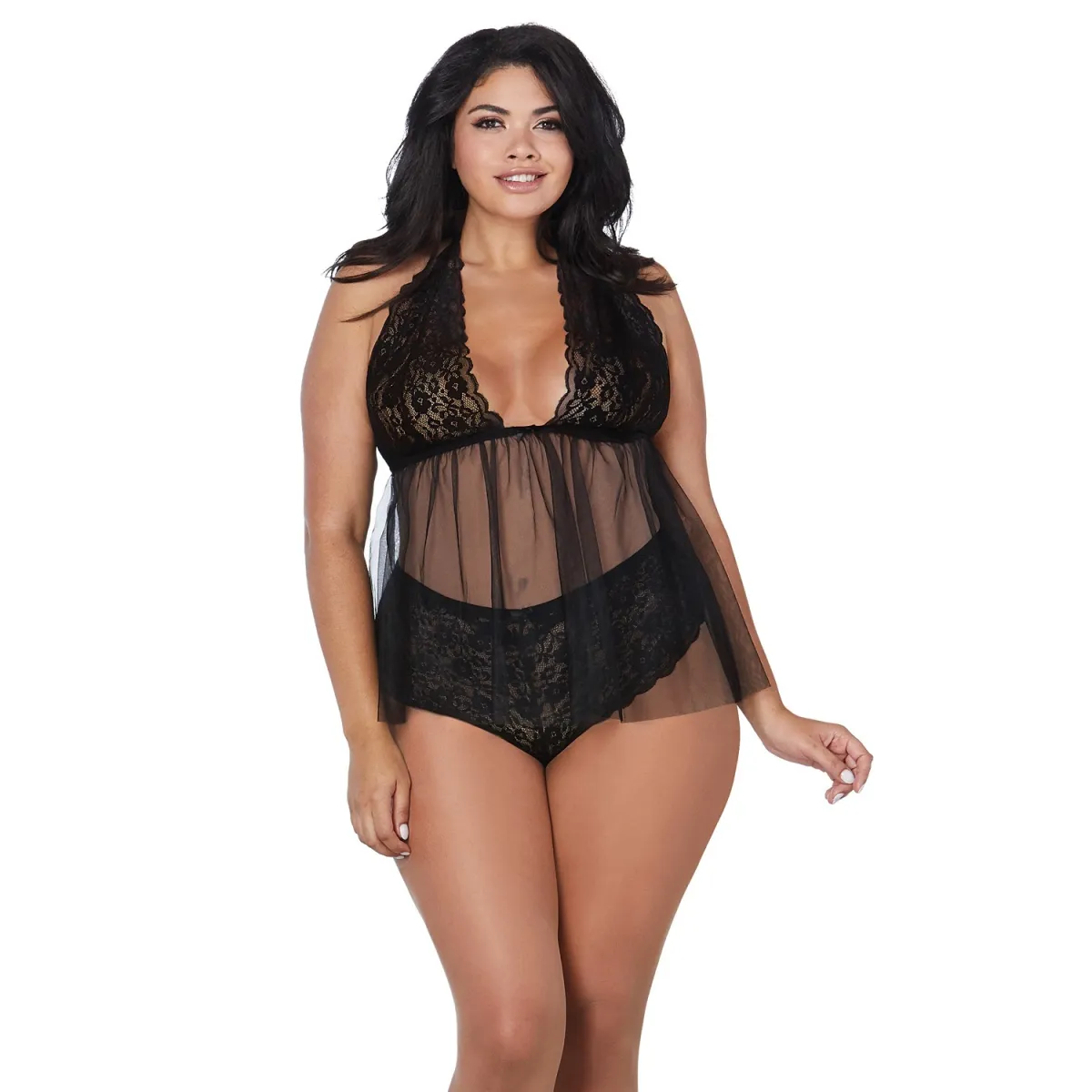 Babydoll Dr12190 Schwarz von Dreamgirl | Fesselliebe.de