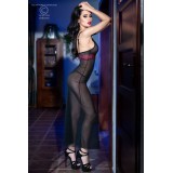 Langes Kleid Cr4215 Schwarz/Pink von Chilirose | Fesselliebe.de
