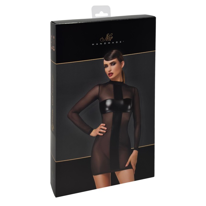F369 Crossfire Netz und Wetlook Minikleid von Noir Handmade | Fesselliebe.de
