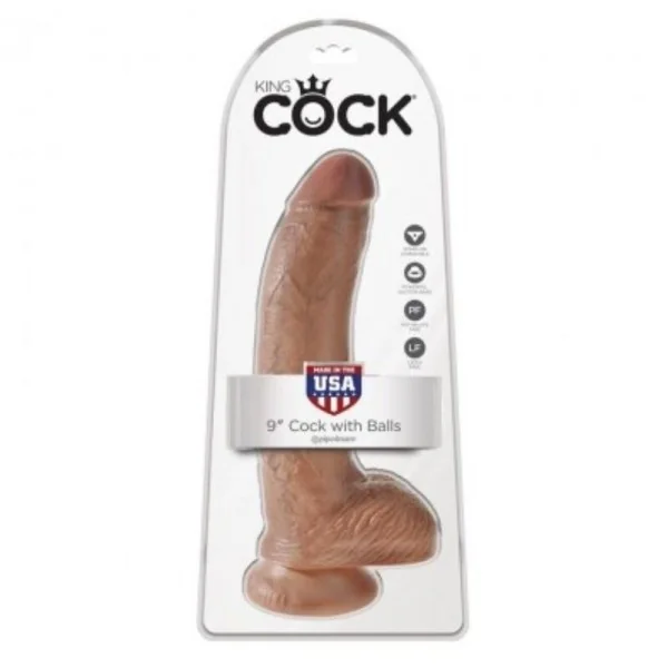 Realistischer Dildo mit Hoden 22,8 cm von King Cock