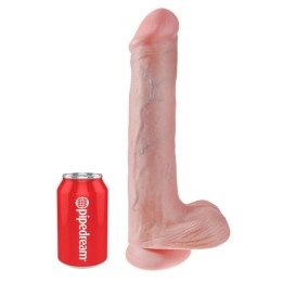 Realistischer Dildo mit Hoden und Saugkörper 38 cm Fleisch von King Cock
