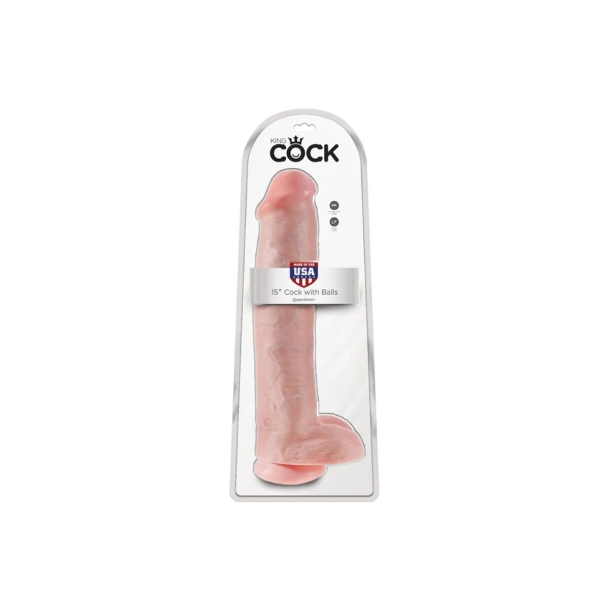 Realistischer Dildo mit Hoden und Saugkörper 38 cm Fleisch von King Cock