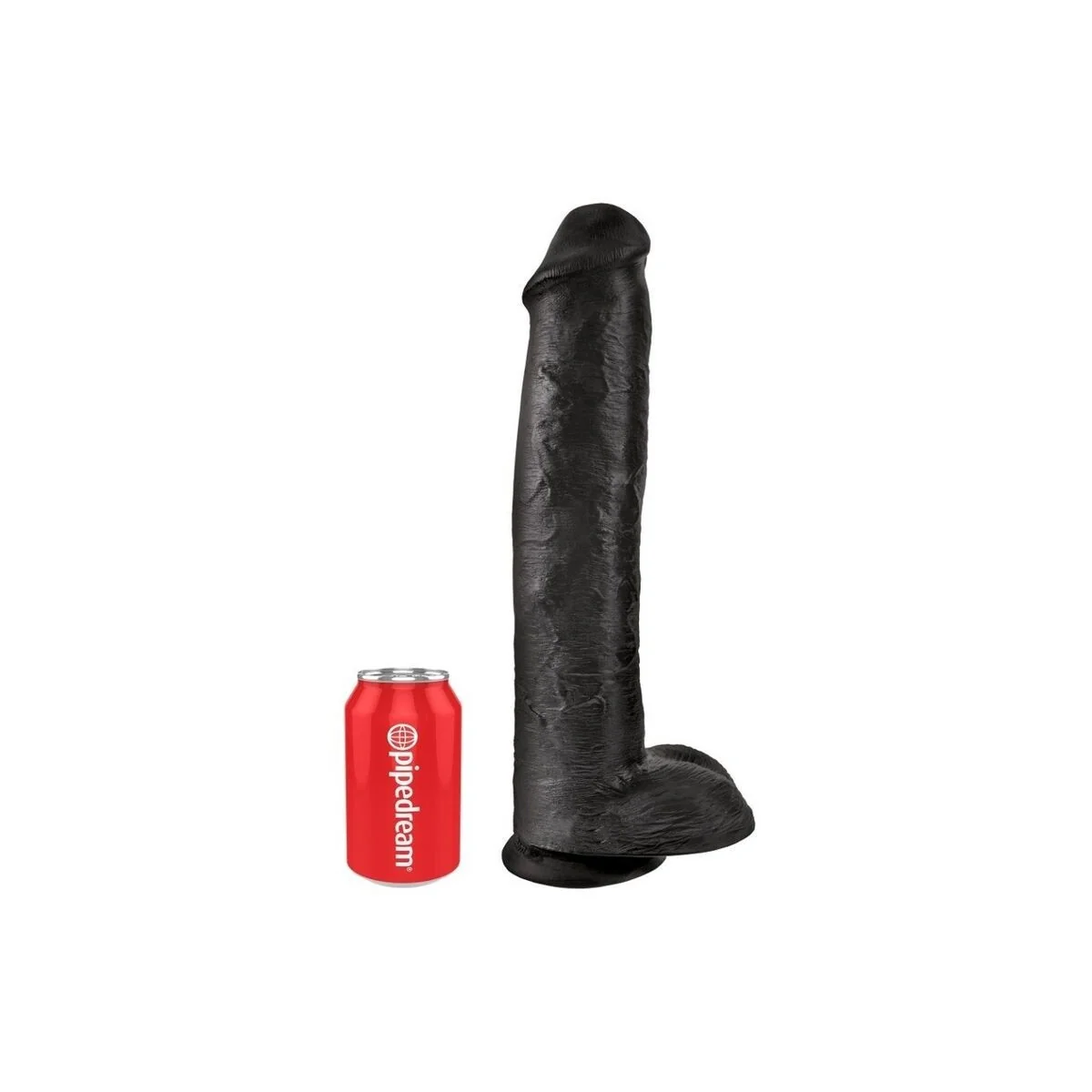 Realistischer Dildo mit Hoden 38 cm Schwarz von King Cock